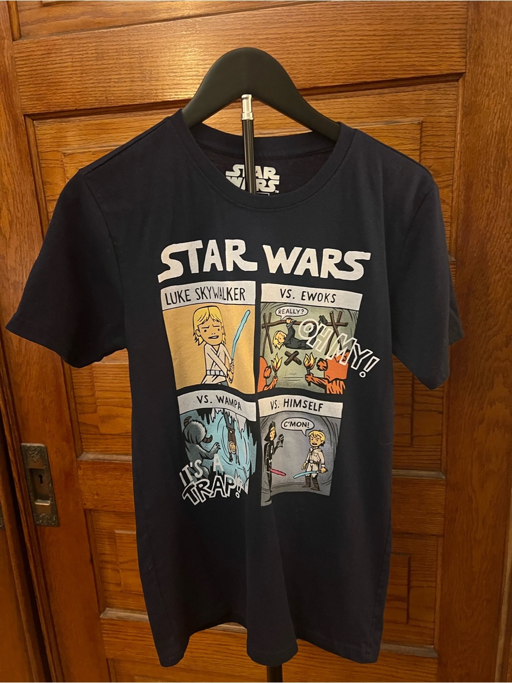 Star Wars Navy Blue Kids Graphic Tee - Luke Skywalker Comic Panels